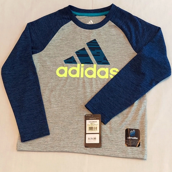 Boy's Adidas Climalite Long Raglan Sleeved Shirt